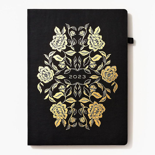 2023 Chicago Ave Luxe - Floral Black LRG WKLY Planner