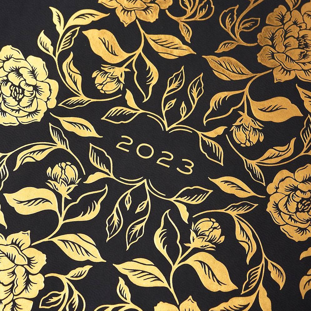 2023 Chicago Ave Luxe - Floral Black LRG WKLY Planner