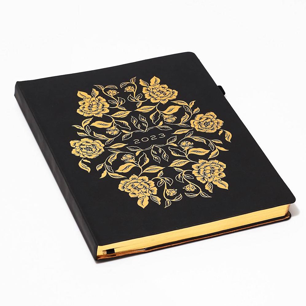 2023 Chicago Ave Luxe - Floral Black LRG WKLY Planner