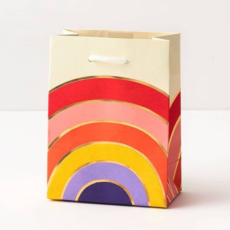 Gold Foil Rainbow Small Gift Bag