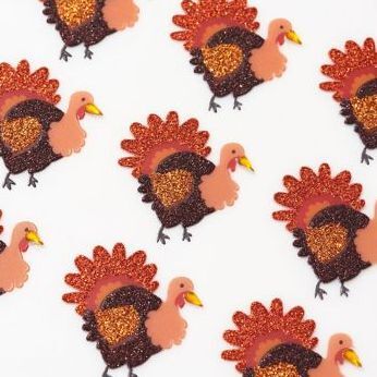Turkey Glitter Stickers