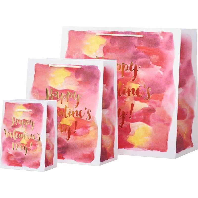 Medium Happy Valentine's Day Watercolor Gift Bag