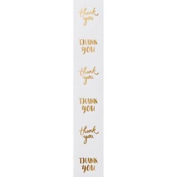 Gold Foil Thanks Stickers