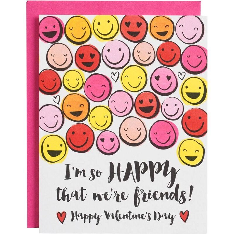 We're Friends Smiley Face Valentine Cards