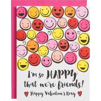We're Friends Smiley Face Valentine Cards