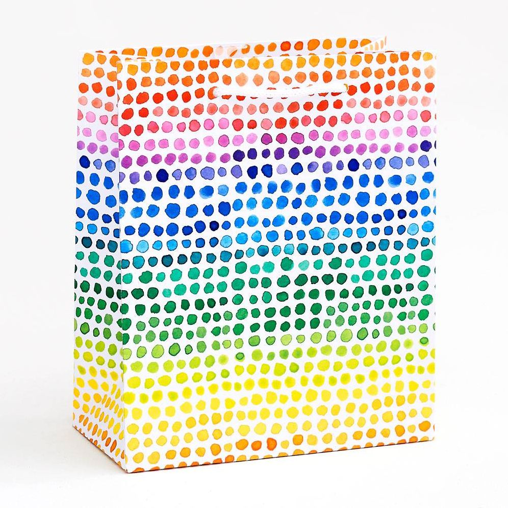 Watercolor Rainbow Dot Medium Bag