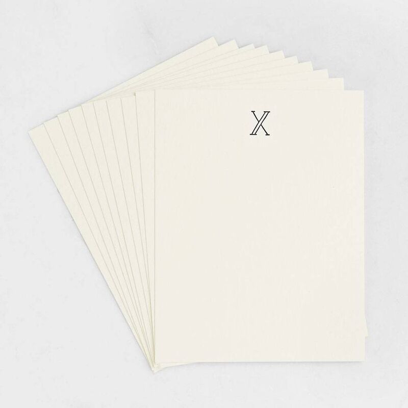 X Monogram Letterpress Stationery Set