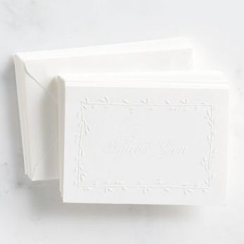 Embossed Leaf Thank You Cards