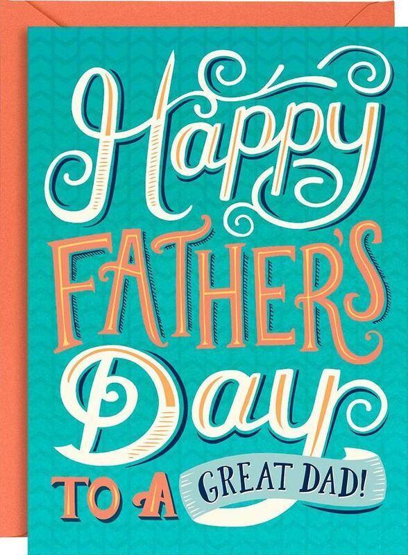 Great Dad Typography Father's Day Card