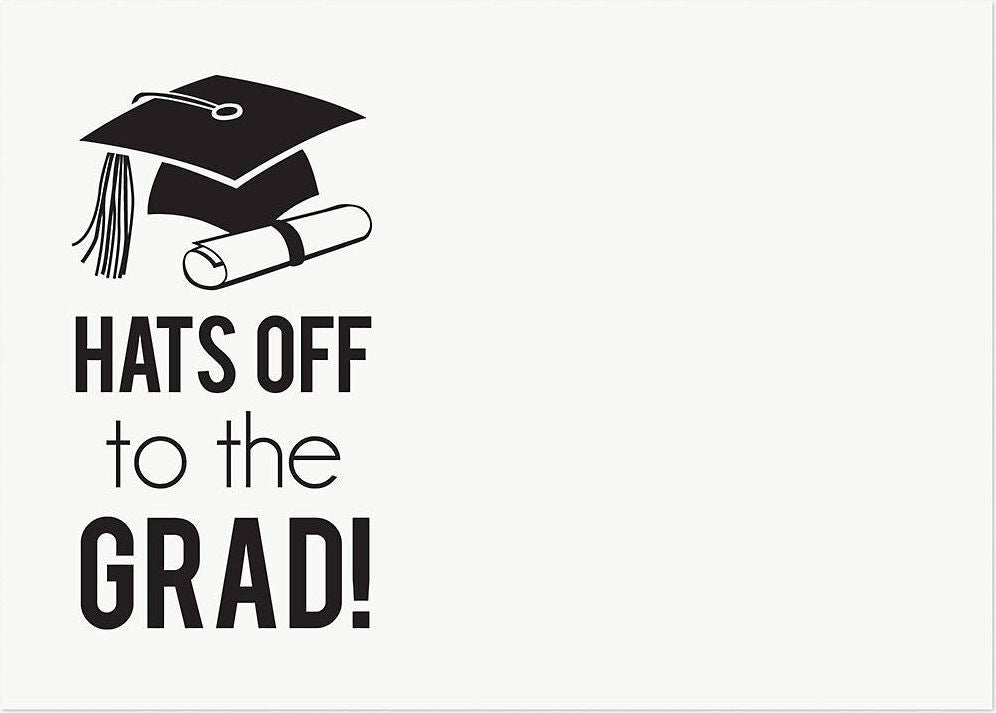 Hats Off Grad A7 Printable Party Invitations