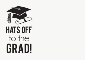 Hats Off Grad A7 Printable Party Invitations