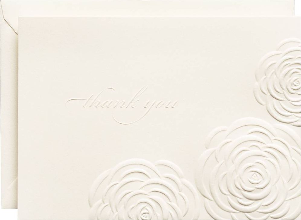 Roses Embossed Thank You Notes