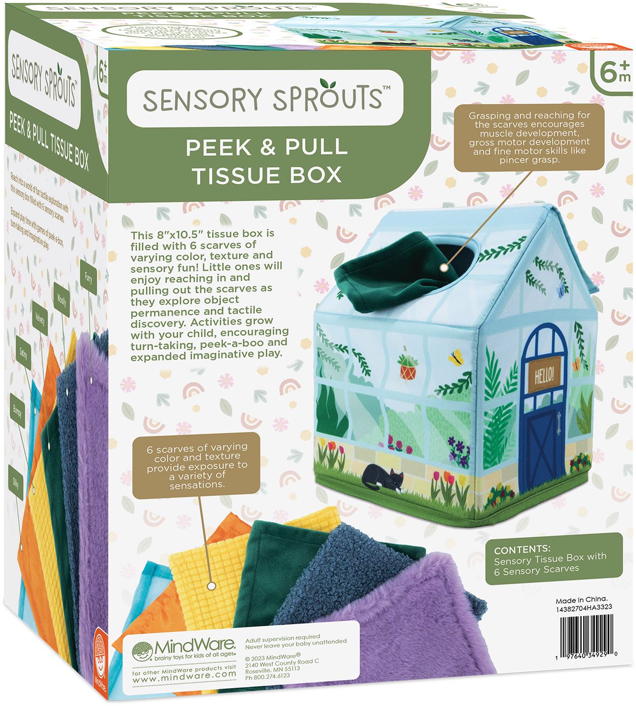 Sensory Sprouts Sensory Peek and Pull Tissue Box