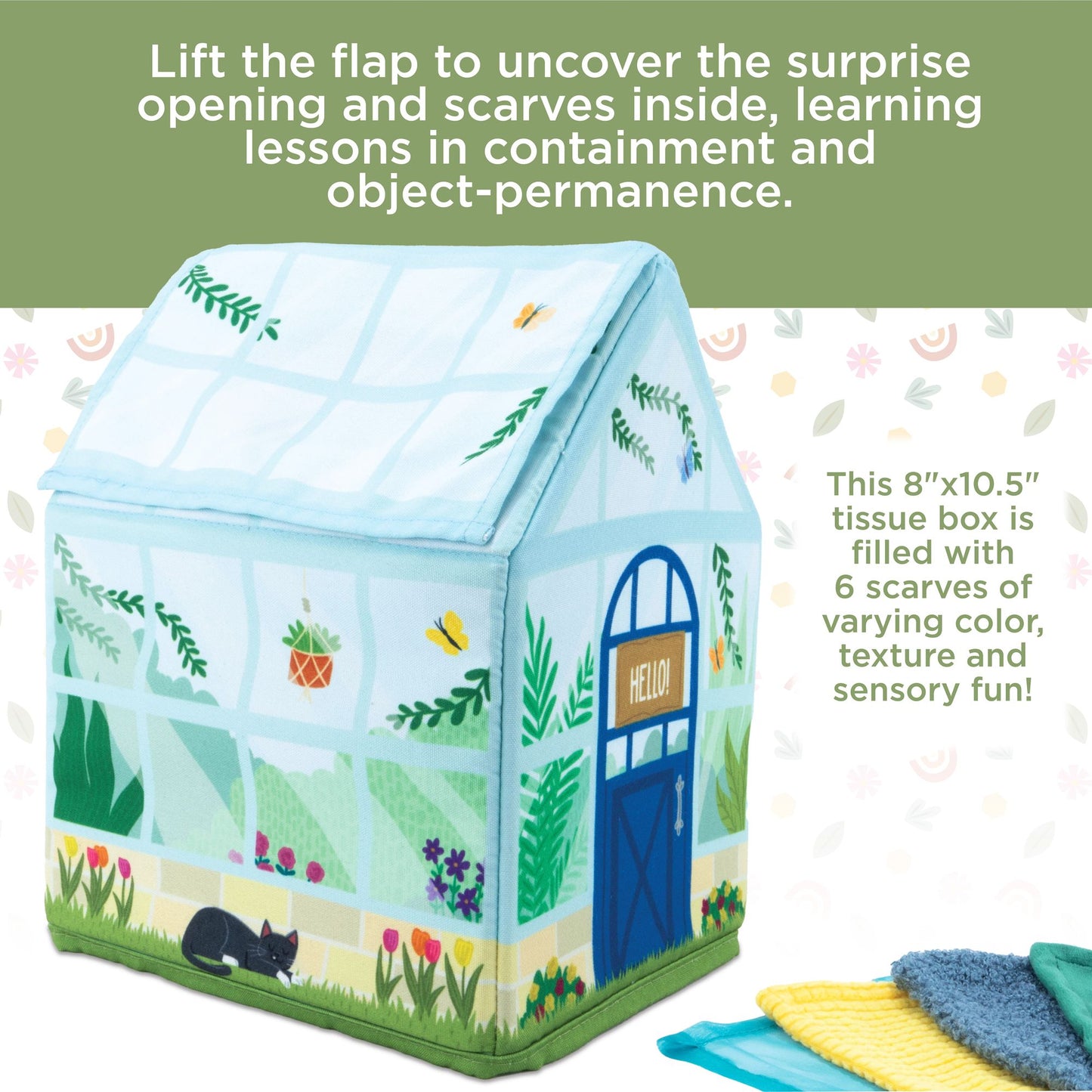Sensory Sprouts Sensory Peek and Pull Tissue Box