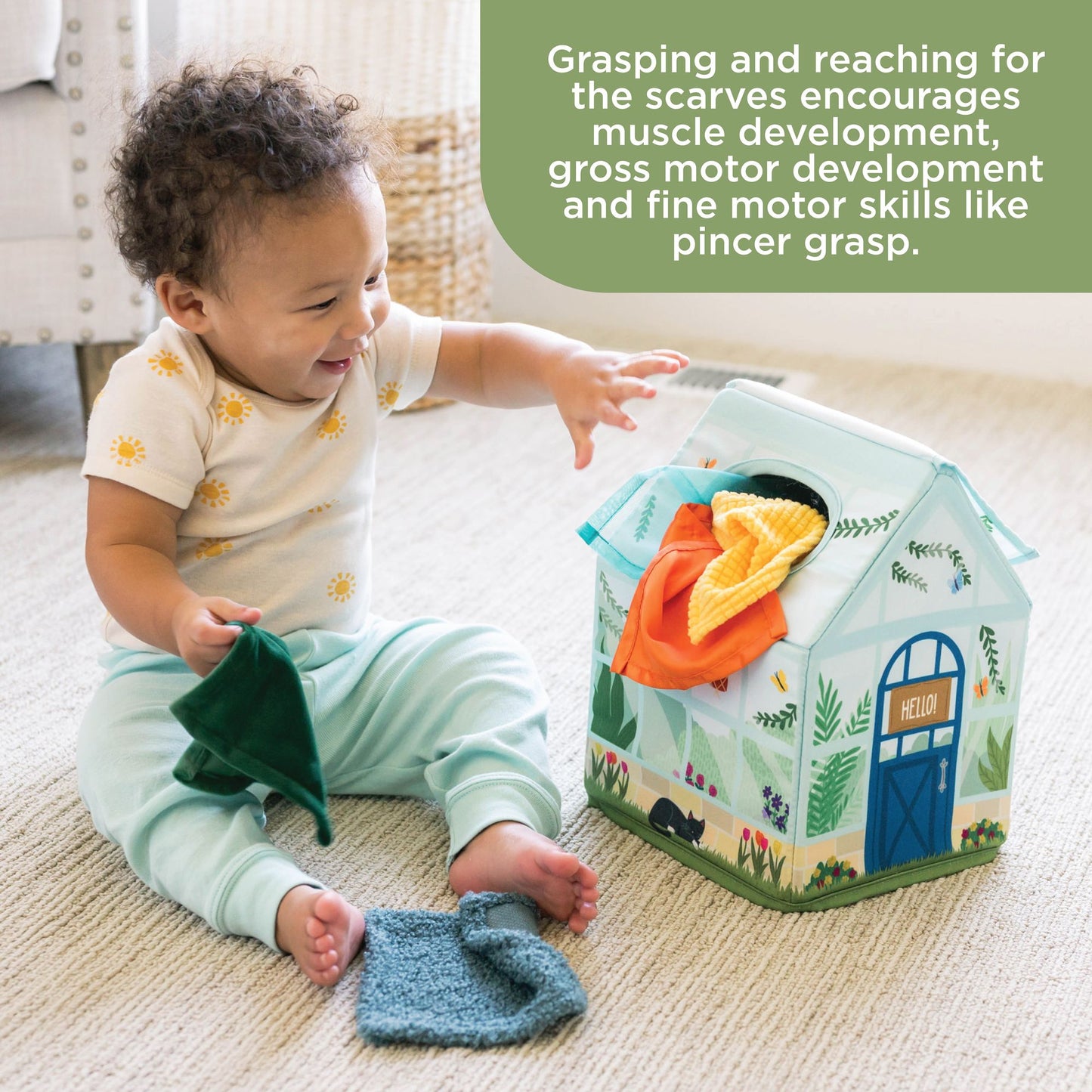 Sensory Sprouts Sensory Peek and Pull Tissue Box