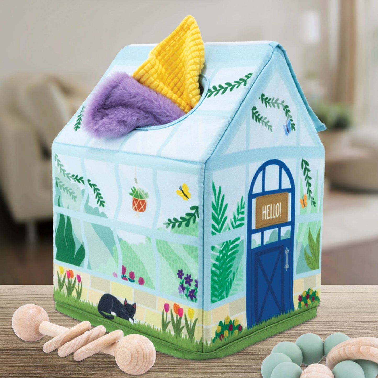 Sensory Sprouts Sensory Peek and Pull Tissue Box