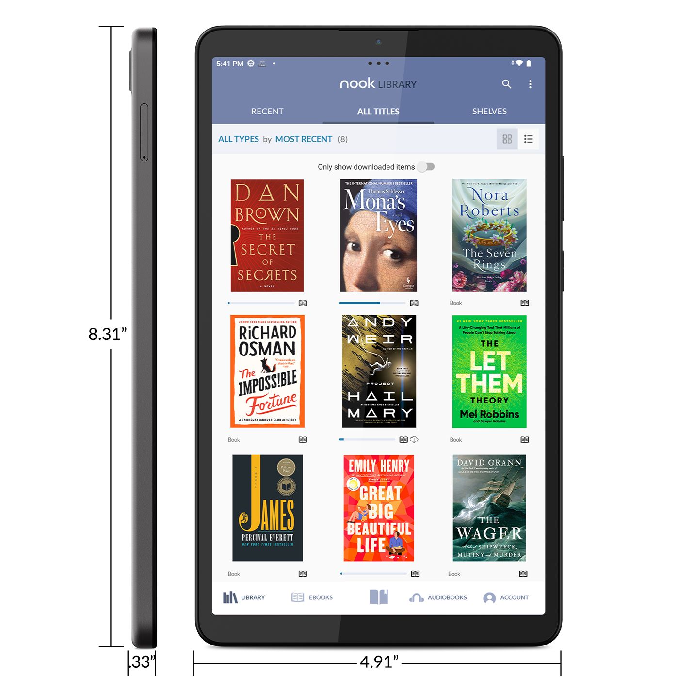 NOOK Reading Tablet 8.7 Luna Grey