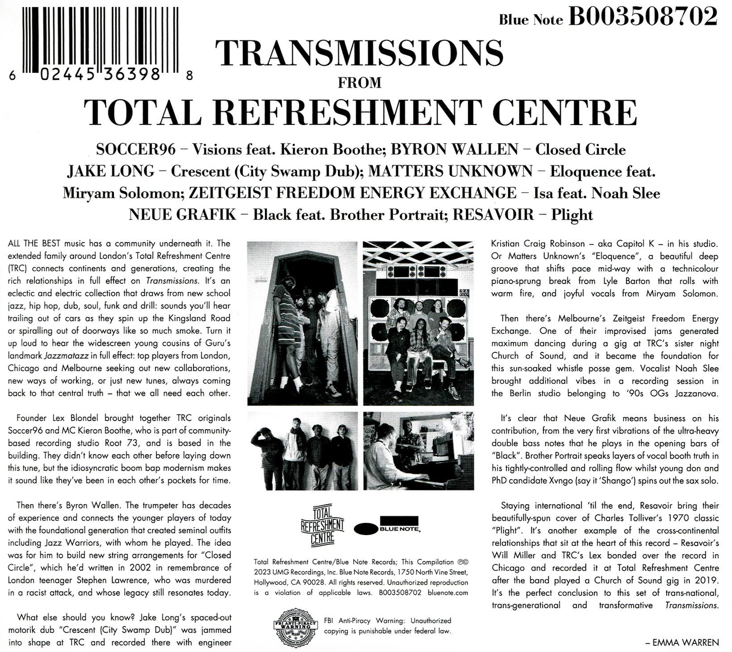 Transmissions From Total Refreshment Centre (Sft)