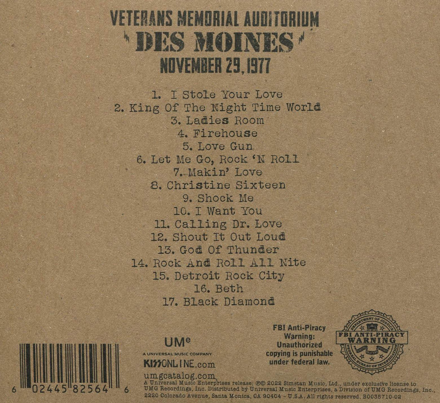 Off The Soundboard: Live In Des Moines 1977