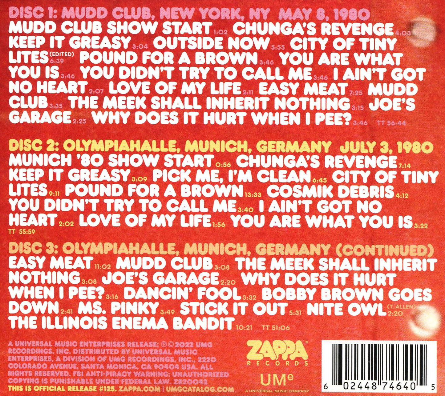 Zappa '80: Mudd Club/Munich