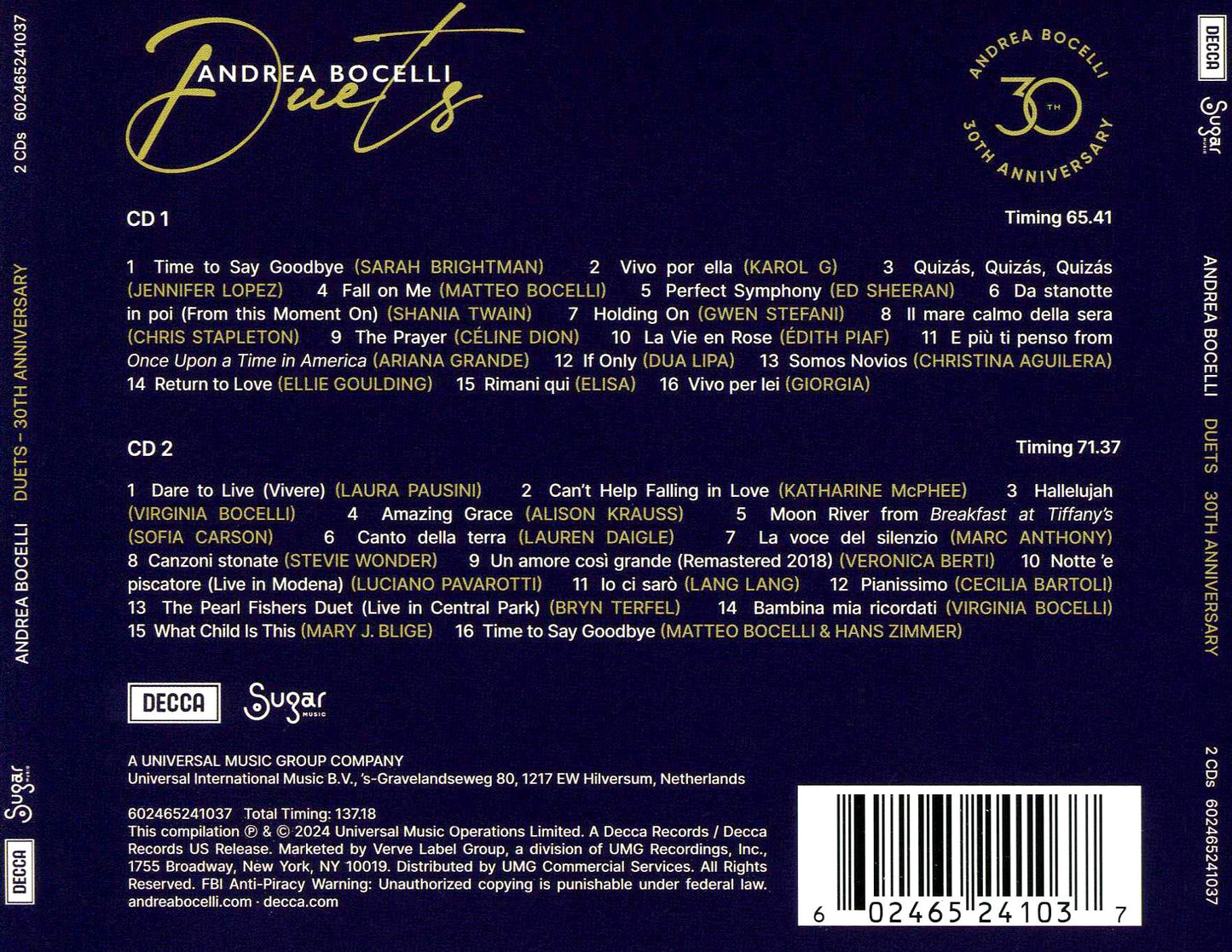 Duets: 30th Anniversary [2 CD]