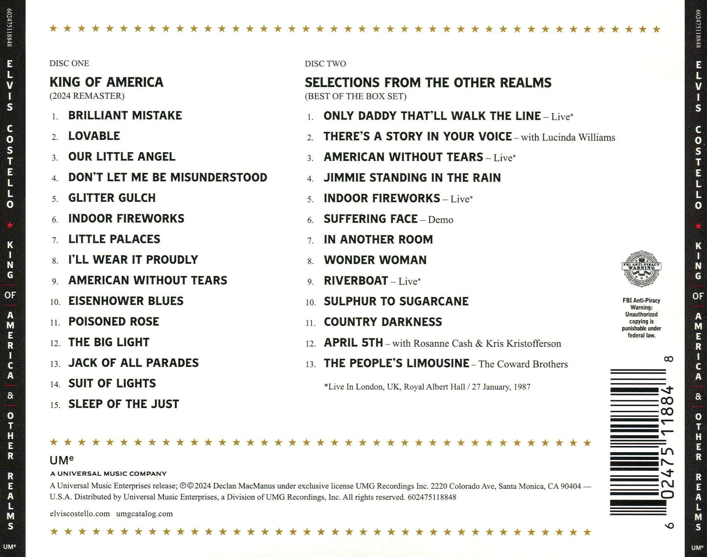 King Of America & Other Realms (Elvis Costello)
