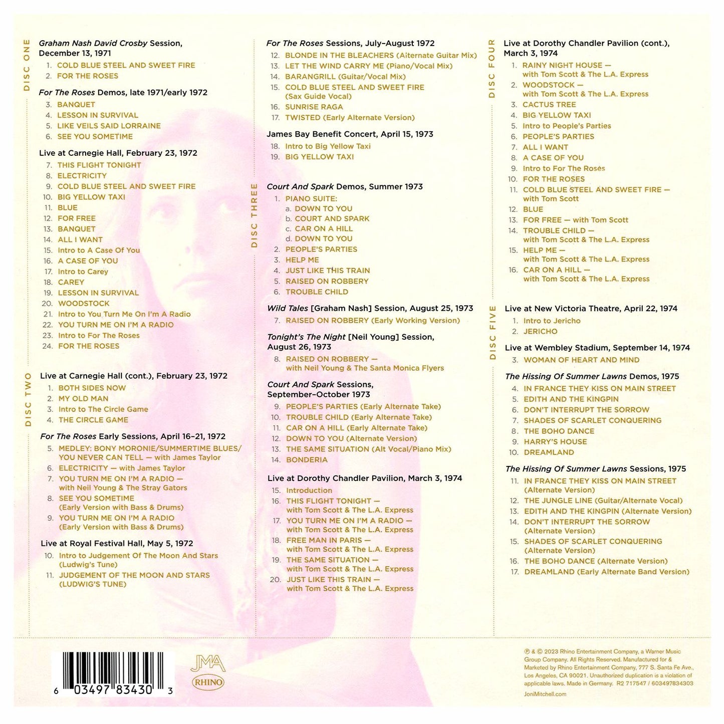 Joni Mitchell Archives 3: Asylum Years (1972-1975)