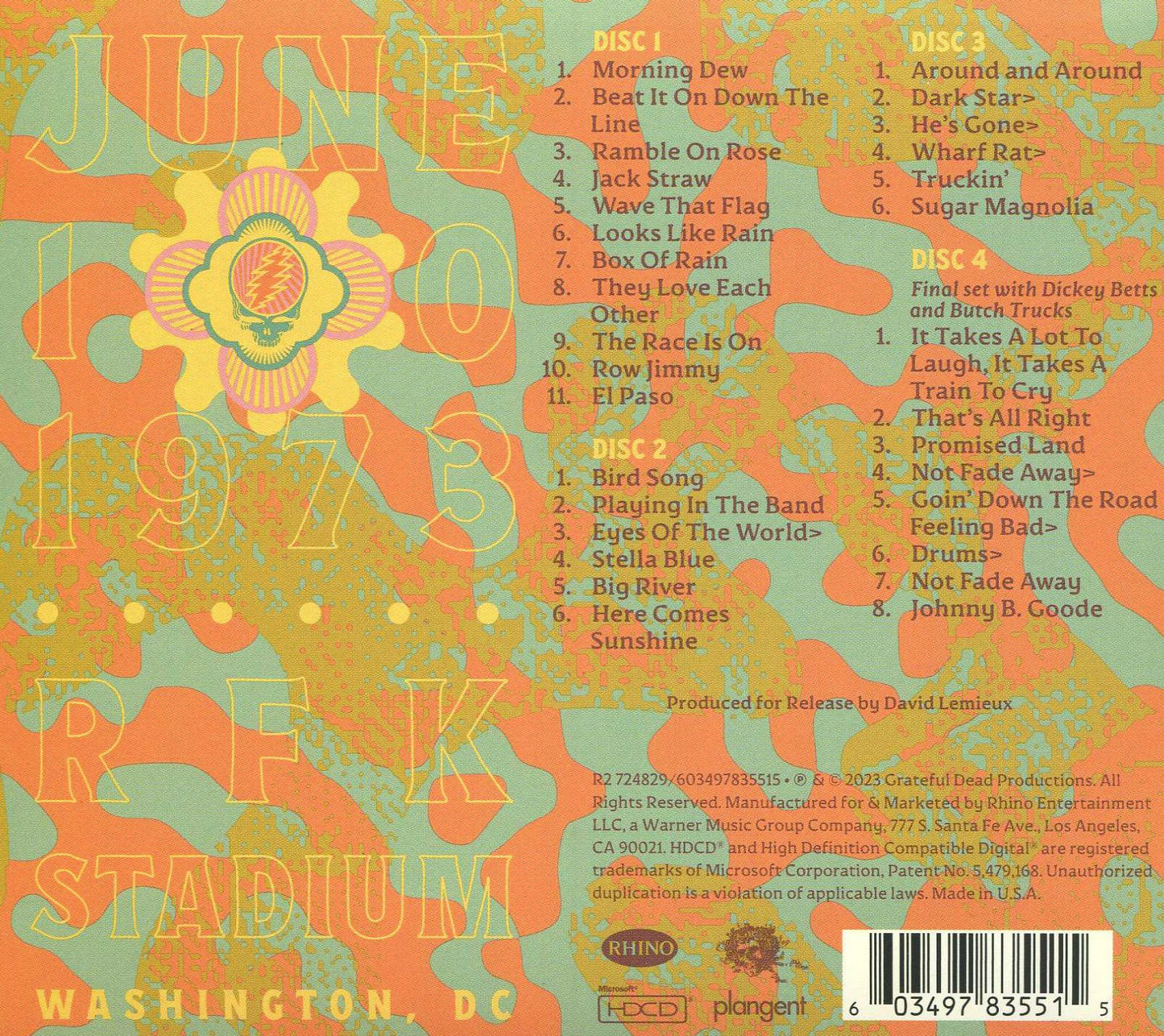 Rfk Stadium, Washington, Dc 6/10/73 (Live)