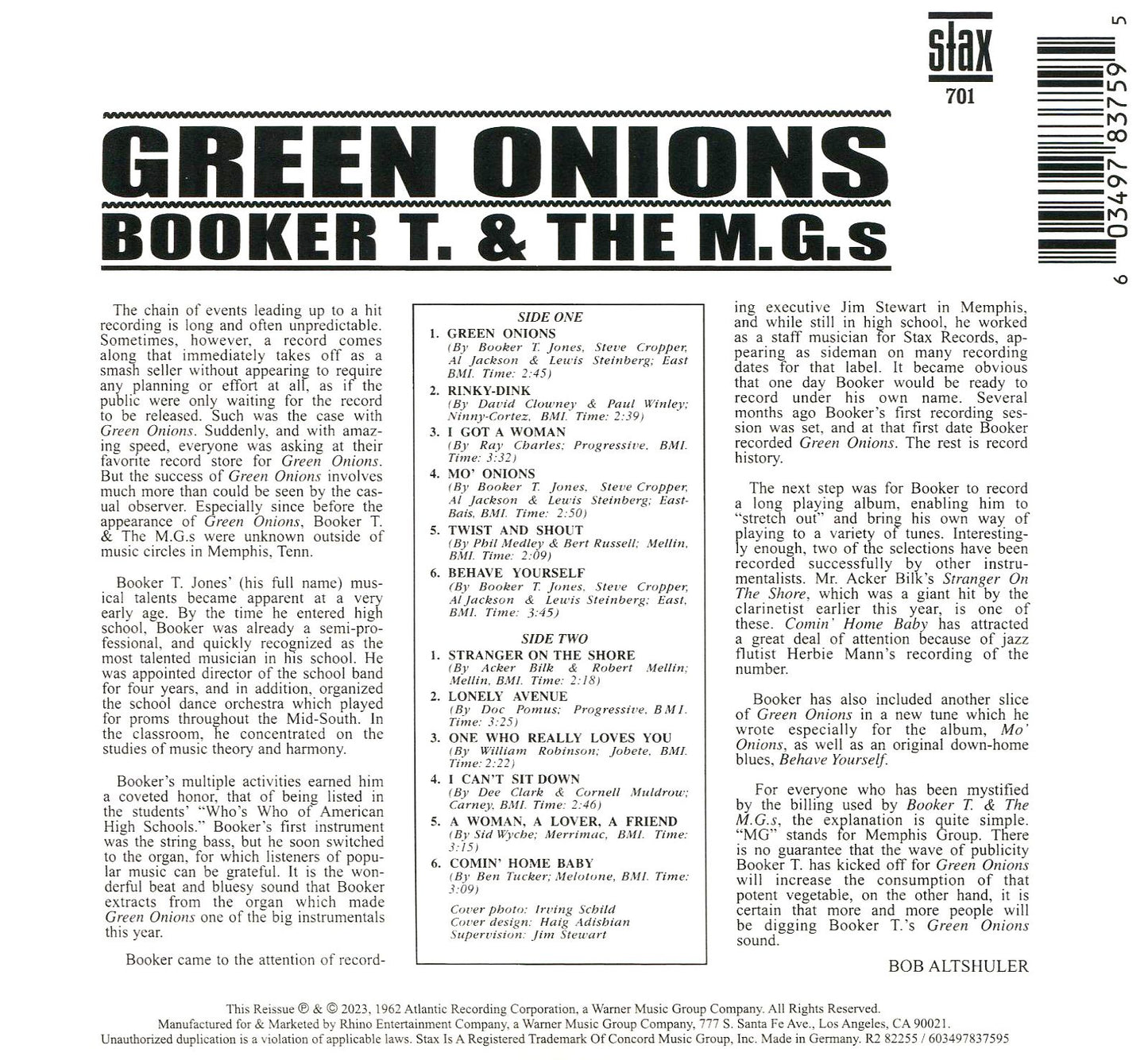 Green Onions (60Th Anniversary) (Aniv)