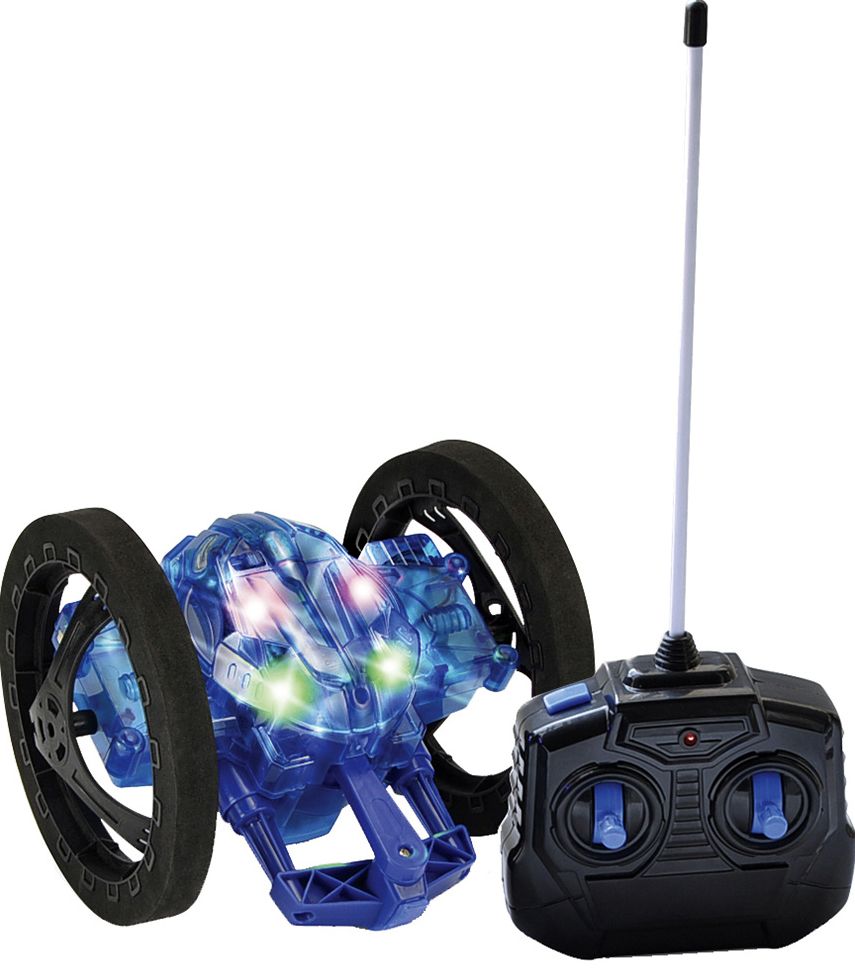 Turbo Twister Catapult Jumping Remote Control RC Light Up LED Stunt Action Vechicle (Blue)