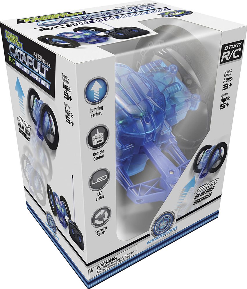 Turbo Twister Catapult Jumping Remote Control RC Light Up LED Stunt Action Vechicle (Blue)