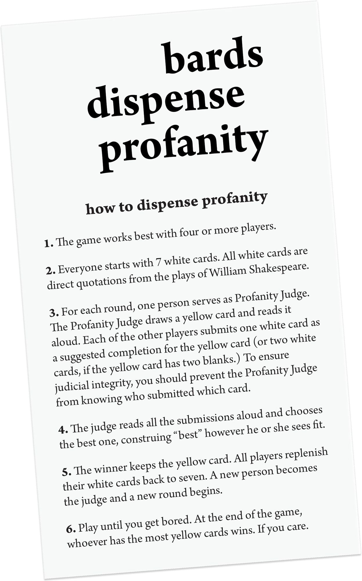 Bards Dispense Profanity