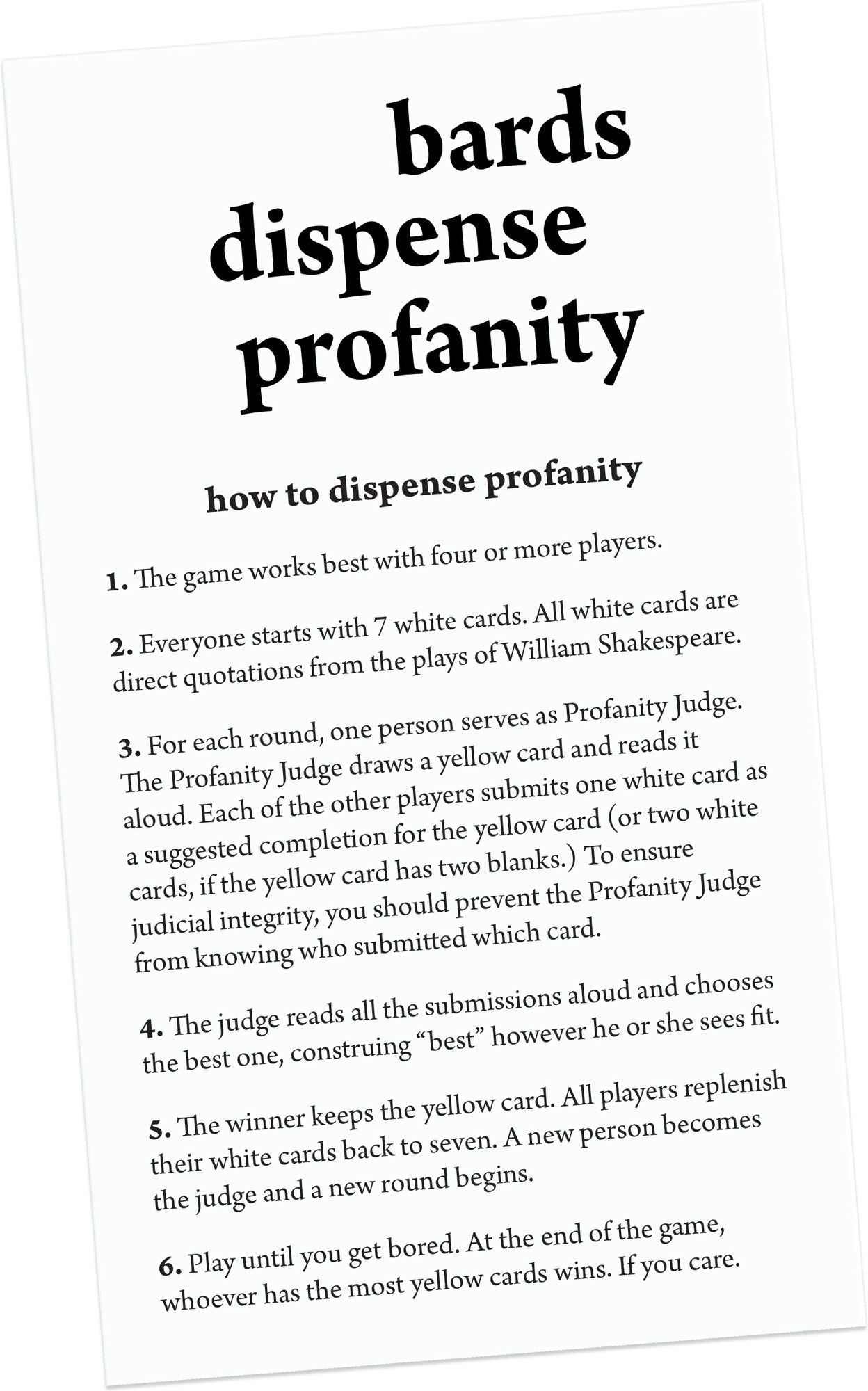 Bards Dispense Profanity