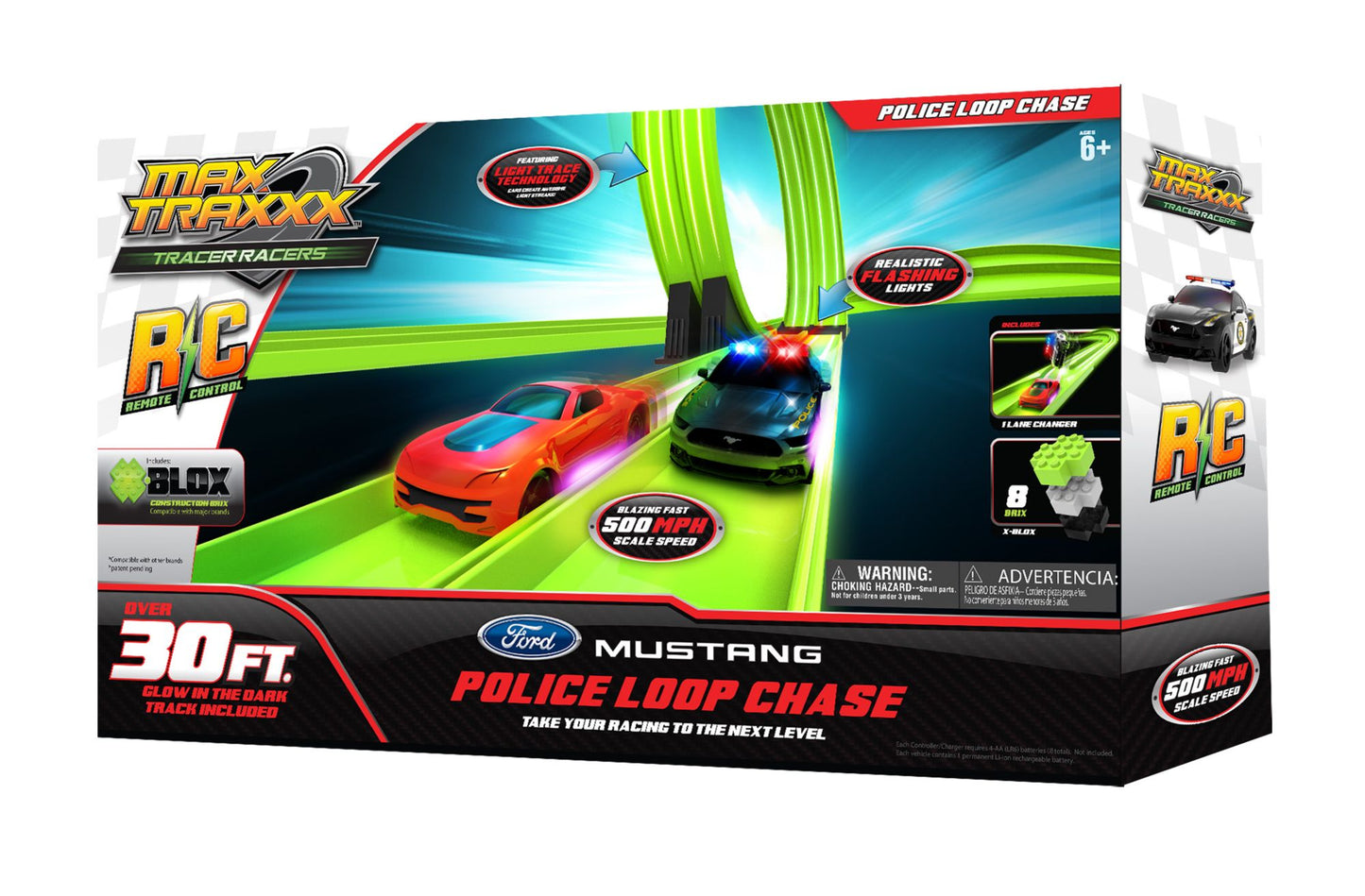 Max Traxxx Tracer Racers RC Police Loop Chase
