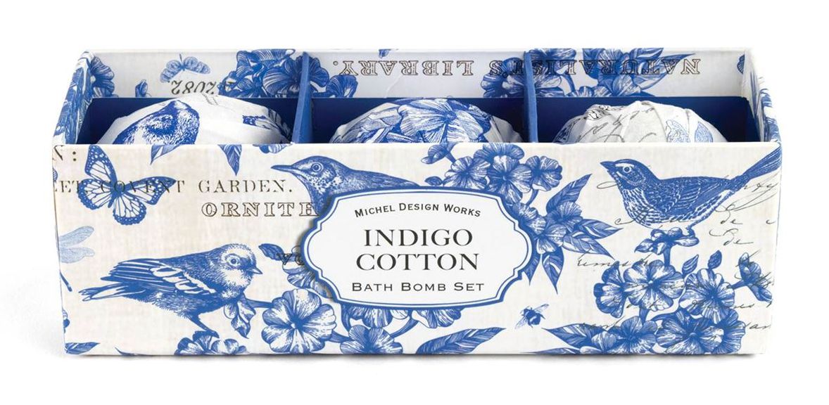 Bath Bombs Set of Three Indigo Cotton