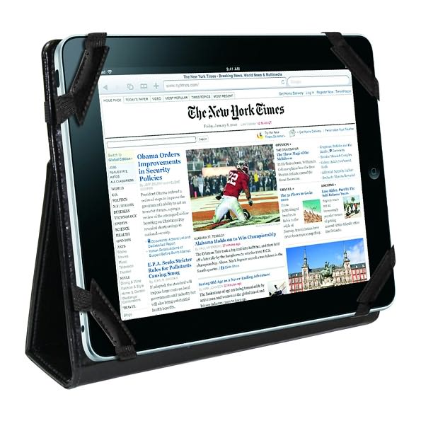 Black Pebble Grain iPad Portfolio Case