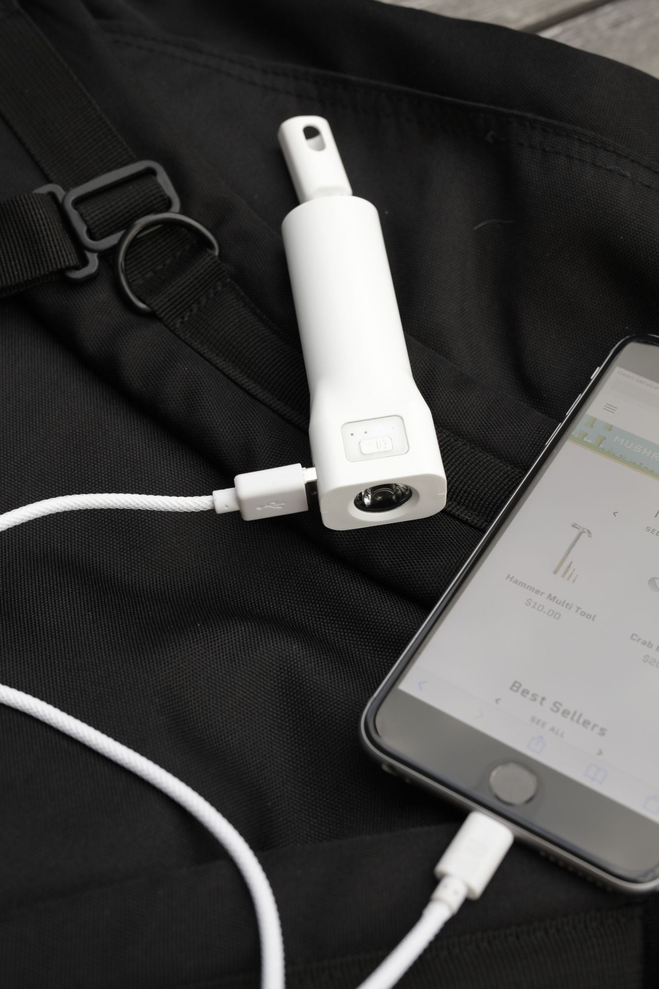 Rescue Flashlight Power Bank in White