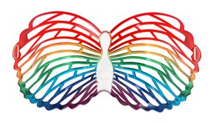 Costumes For All Occasions Els28815 Glasses Butterfly Louvre Rainb