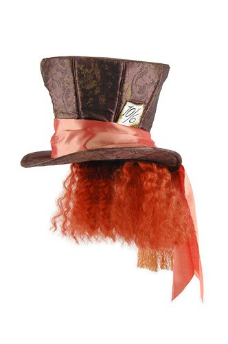Elope 187199 Alice In Wonderland Movie- Mad Hatter Hat with Hair Adult