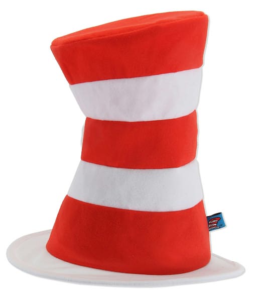 Dr Seuss Cat in the Hat Tricot Red and White Stripe Hat 17''x13.5''x1''
