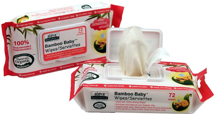 Aleva Naturals Bamboo Baby Wipes, Sensitive, 72ct