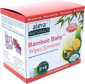 Aleva Naturals Bamboo Baby Wipes, Sensitive, 3 pack Value Bundle, 216 count