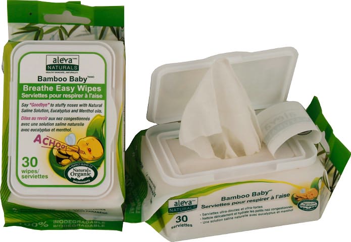 Aleva Naturals Bamboo Baby Breathe Easy Wipes 30 ct