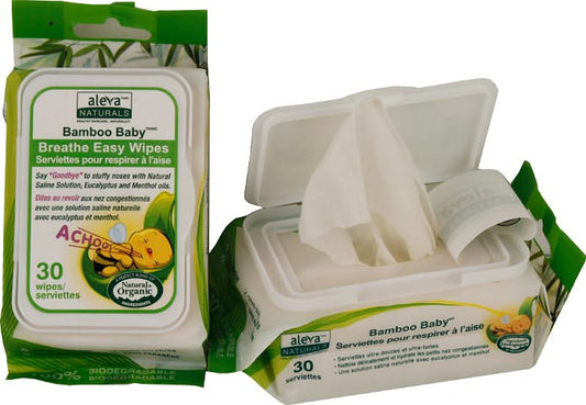 Aleva Naturals Bamboo Baby Breathe Easy Wipes 30 ct