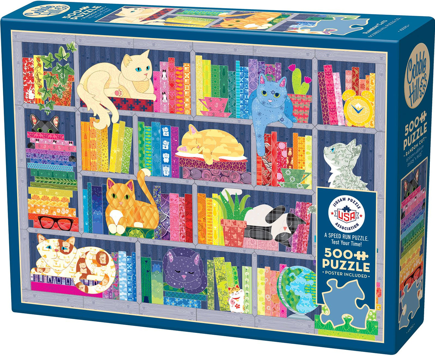 2024 USA Jigsaw Puzzle- Rainbow Cats 500 Piece Puzzle