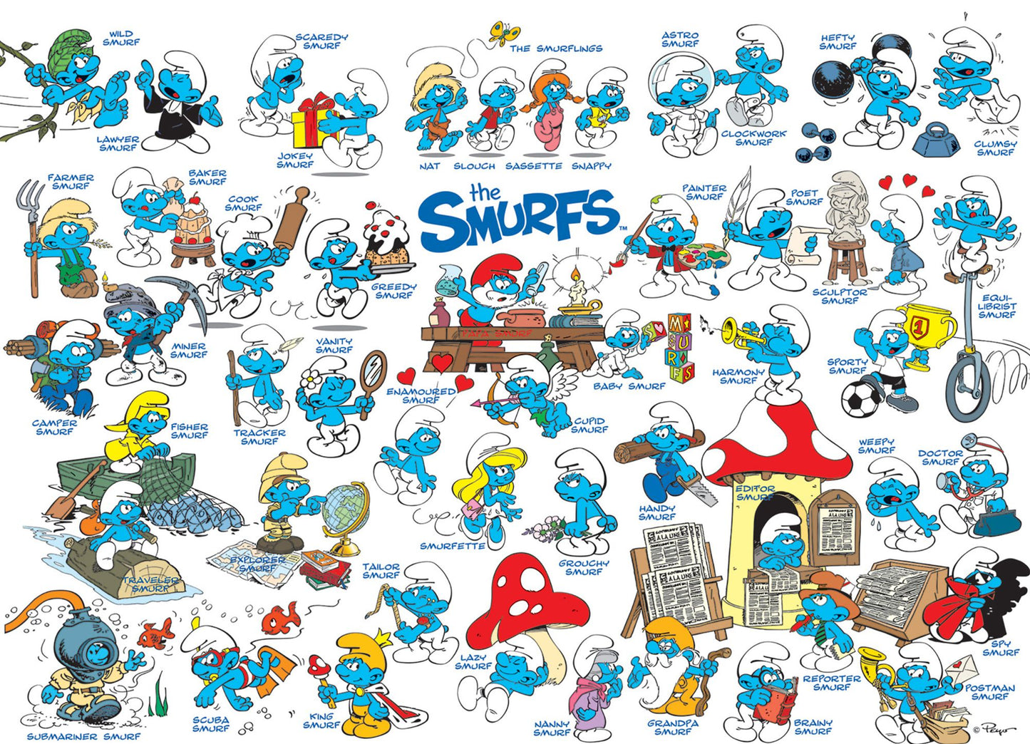 Cobble Hill Feelin' Smurfy Puzzle - 1,000 Pieces