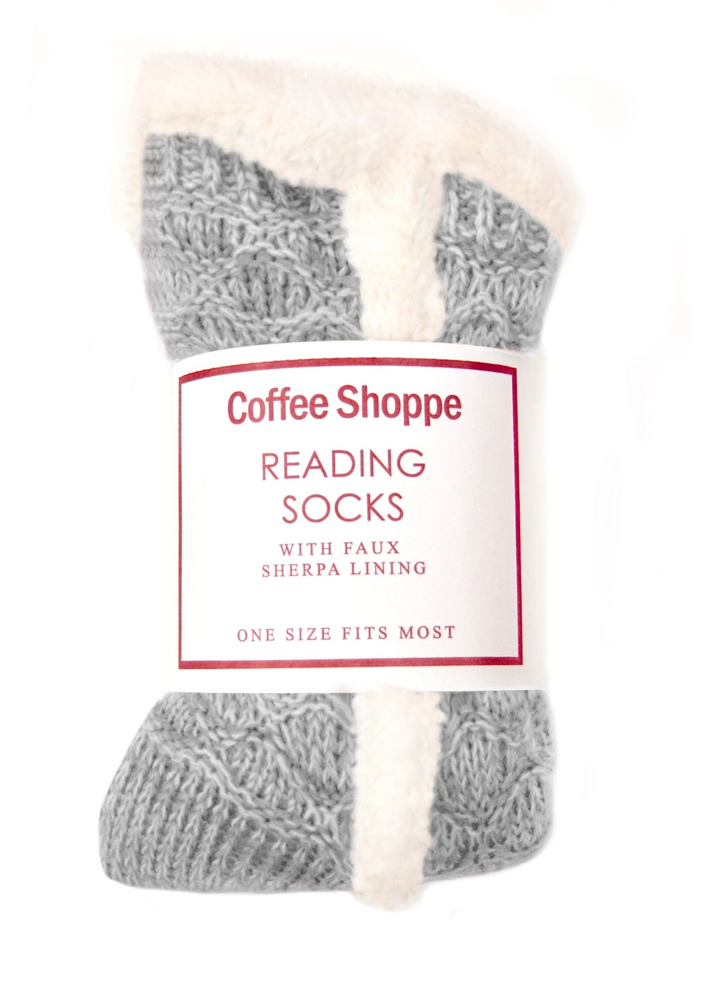 Grey Marled Lined Reading Socks One Size