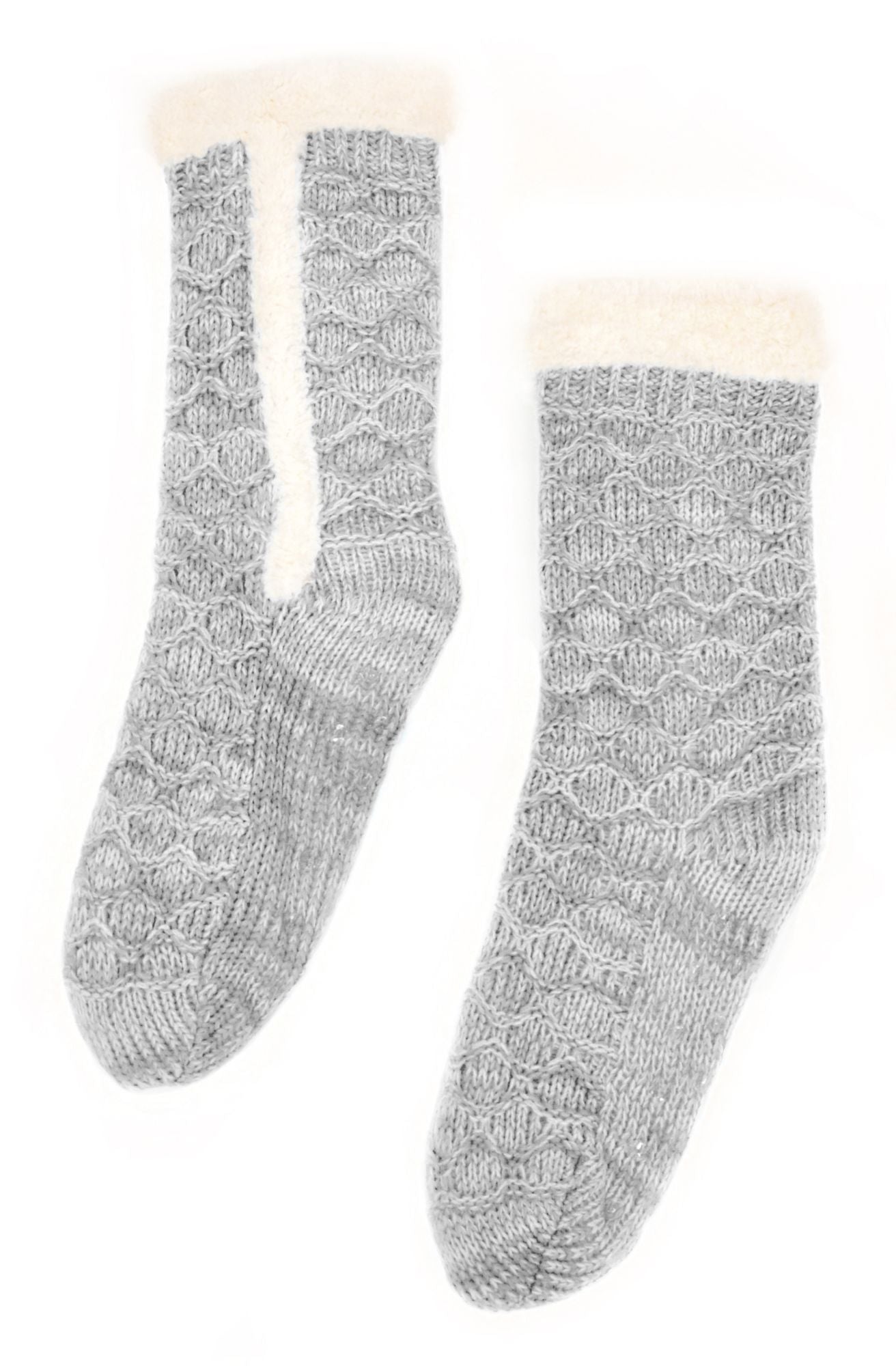 Grey Marled Lined Reading Socks One Size