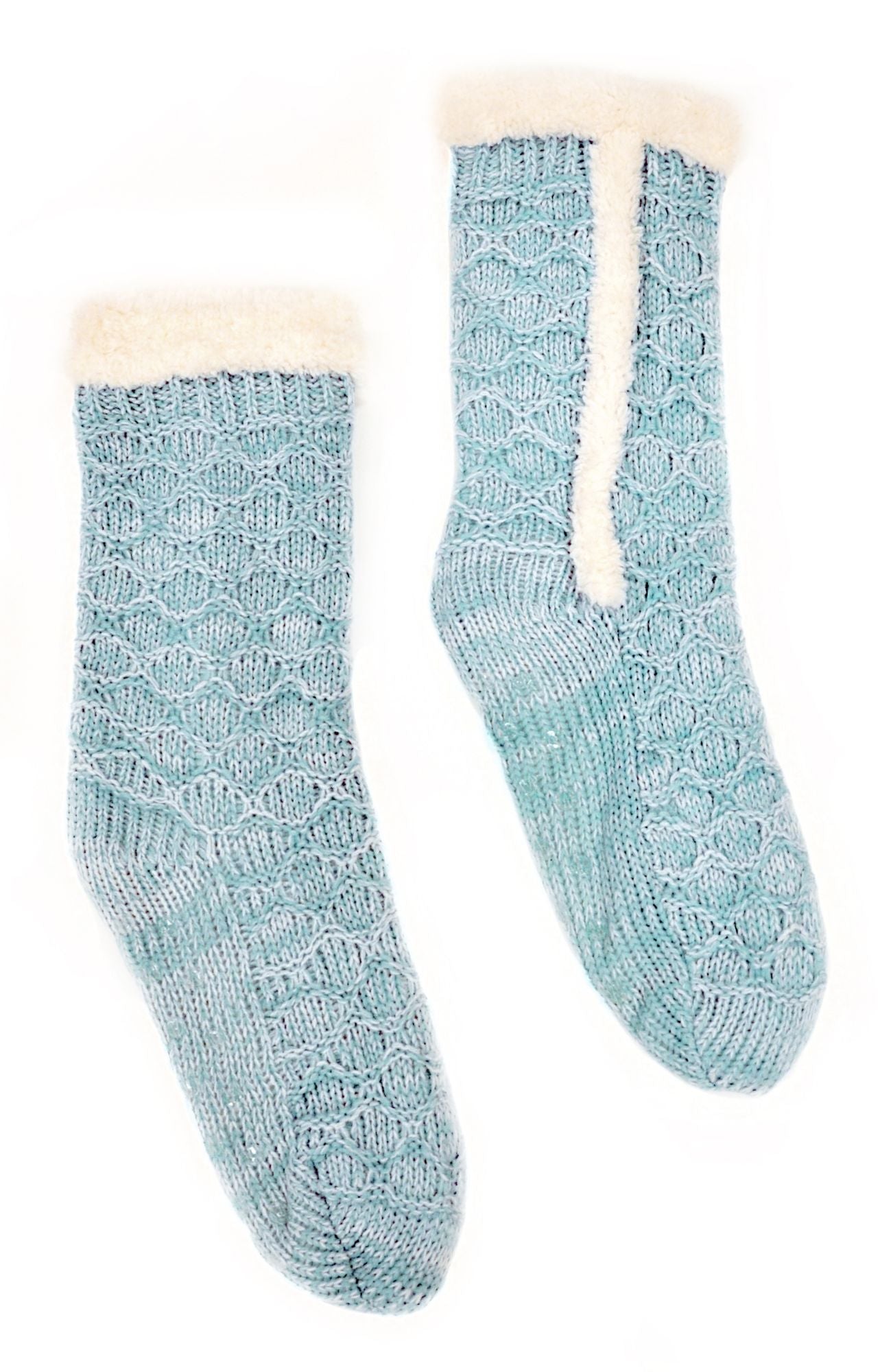 Blue Marled Lined Reading Socks One Size
