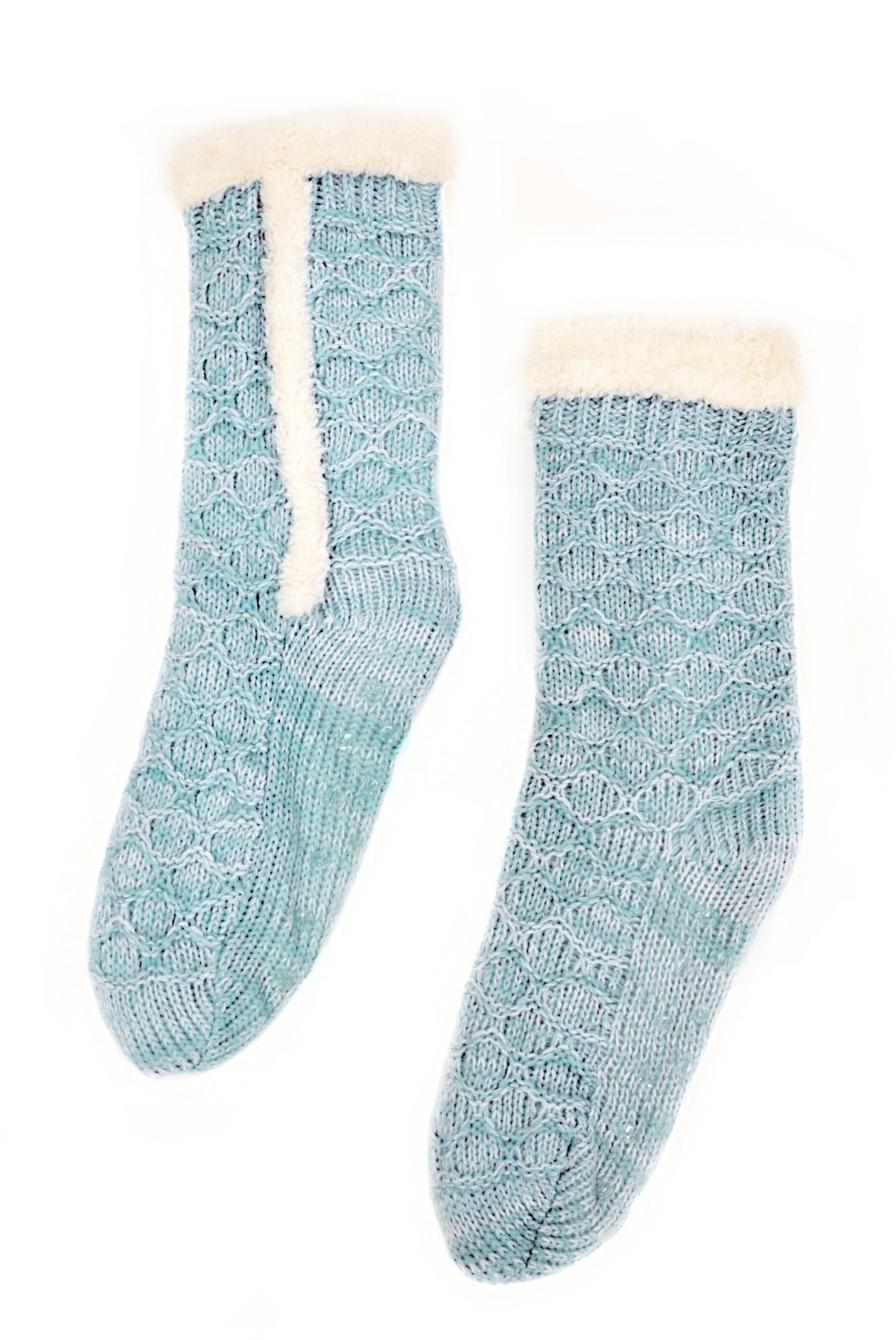 Blue Marled Lined Reading Socks One Size